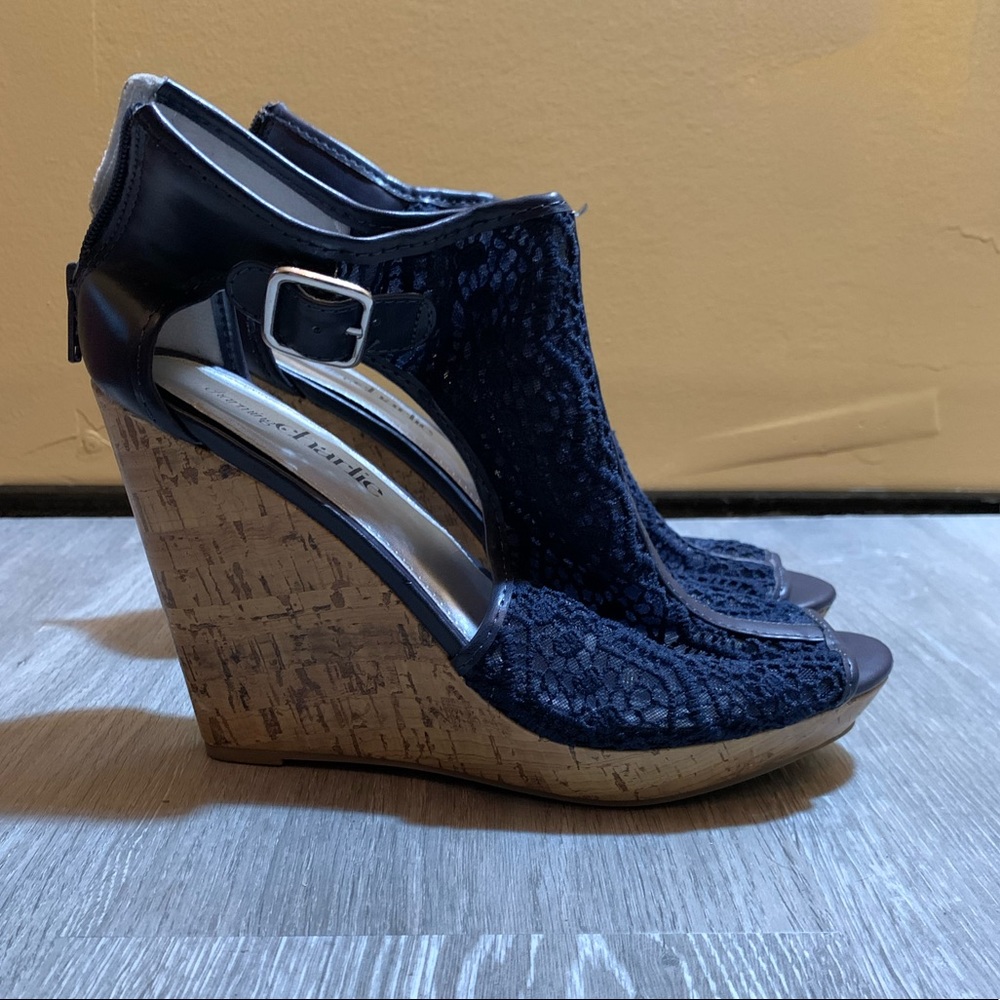 Navy Wedge Heels
